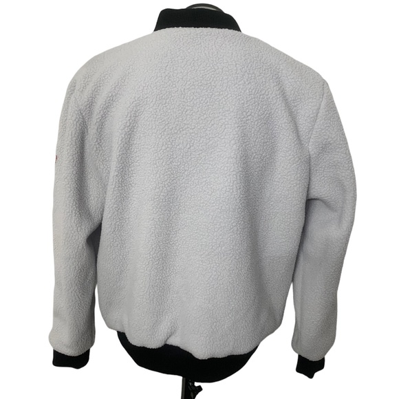 New Wuxly Canmore Bomber Jacket Grey Fleece Sz Large - Picture 6 of 9